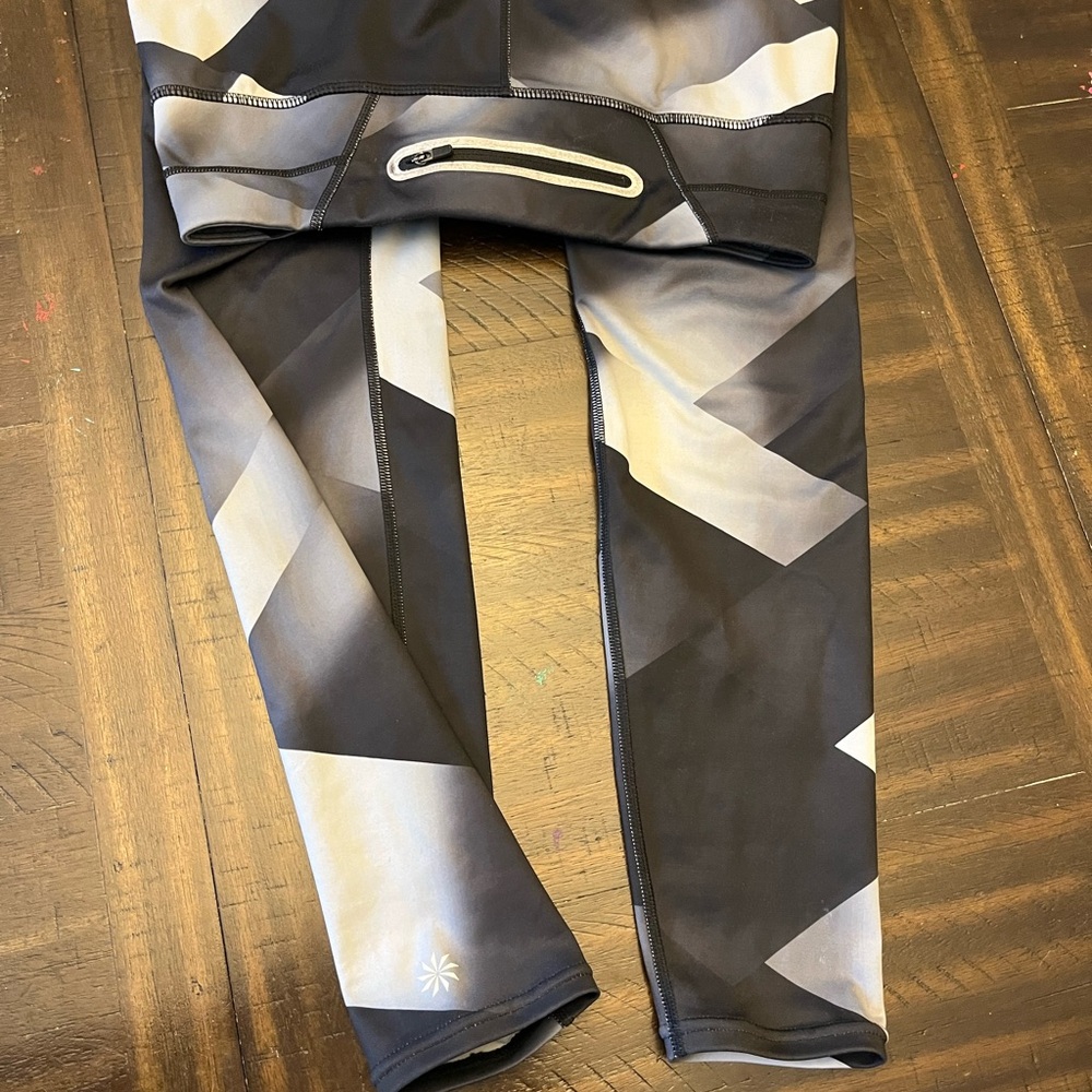 Athleta Black and Gray Leggings - Women’s Size Small
